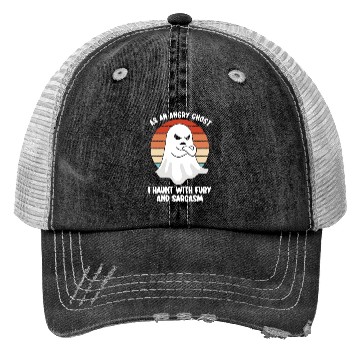 Discover Ghost Hunter Funny Ghost Angry Ghost Halloween Trucker Hats
