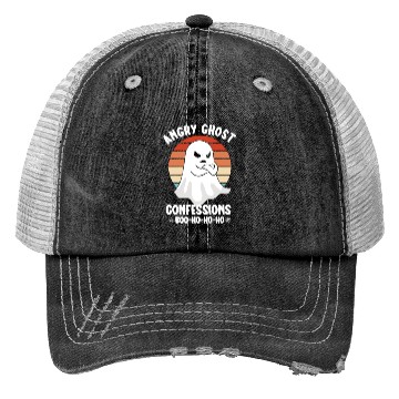 Discover Ghost Hunter Funny Ghost Angry Ghost Halloween Trucker Hats