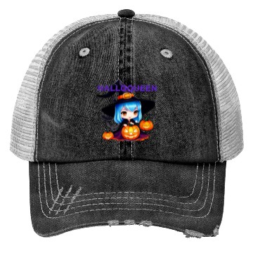 Discover Hallo Light Blue Witch Trucker Hats