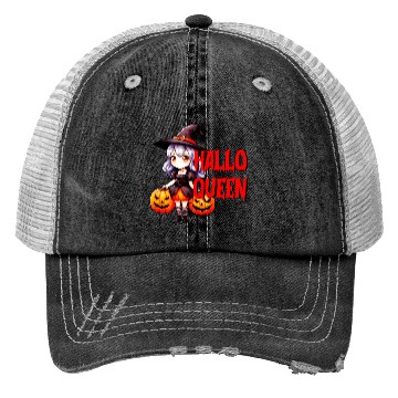 Discover Hallo Queen Red Witch Trucker Hats