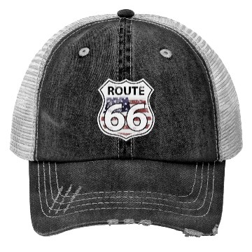 Discover Route 66 - American Flag Trucker Hats