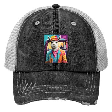 Discover space design llama lover Trucker Hats