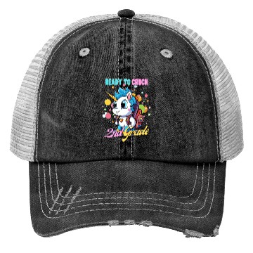 Discover Ready To Crush 2nd grade Unicorn Back To School Trucker Hats