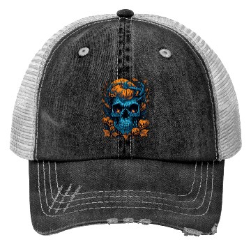 Discover Halloween Spooky Skull Face Trucker Hats