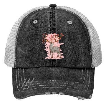 Discover Cherry Blossom Deer Sakura Trucker Hats