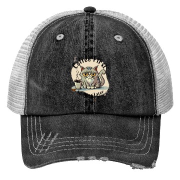 Discover Coffee First - Adulting Later (...maybe) Trucker Hats