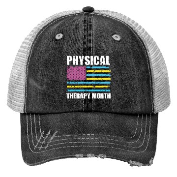 Discover USA Flag PT PTA Physical Therapy Gift Physical Trucker Hats