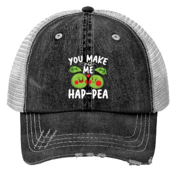 Discover You Make Me Hap-pea for a Husband Wife Bride Trucker Hats