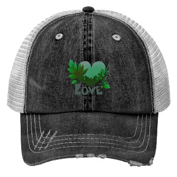 Discover Love Design Leaves Greens Trucker Hats