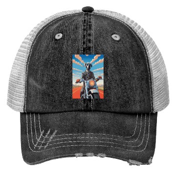 Discover This is Great : Great Dane Riding a Motorcycle Trucker Hats