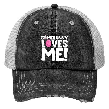 Discover Somebunny Loves Me Easter Bunny Egg Quote Trucker Hats