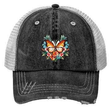 Discover Butterfly on flower Trucker Hats