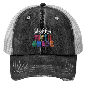 Discover Teacher Hello Fifth Grade Trucker Hats