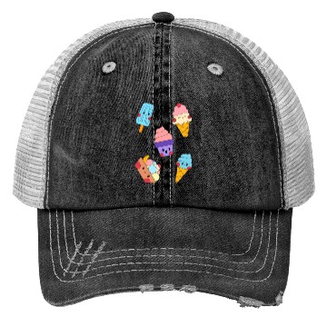 Discover Cute Sweet Ice Cream Sticker Pack Trucker Hats