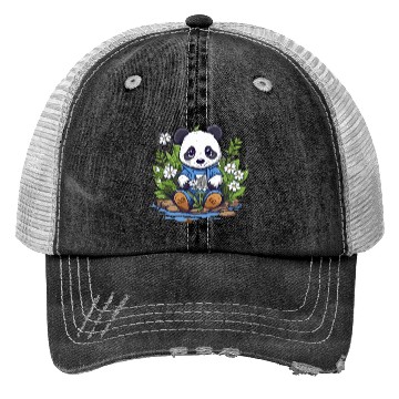 Discover Playful Panda Garden Trucker Hats