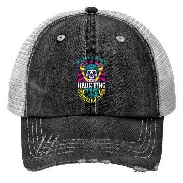 Discover Spooky Horror Skateboarder Halloween Skateboarding Trucker Hats