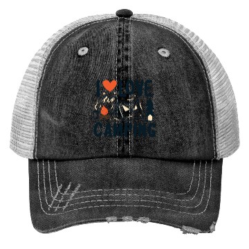 Discover I love camping Trucker Hats