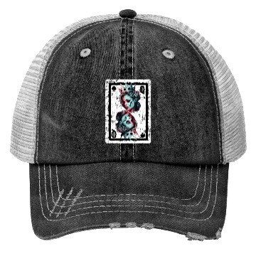 Discover Queen of Spades Gothic Card Game Halloween Creepy Trucker Hats
