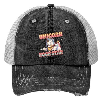 Discover Unicorn Rockstar Magical Guitar Rainbow Trucker Hats