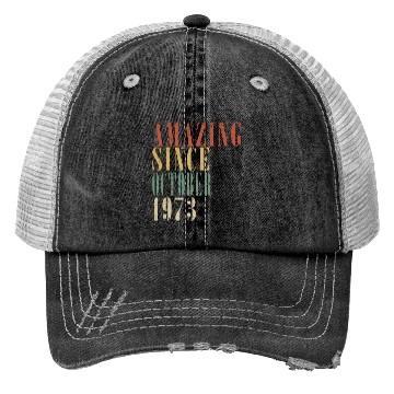Discover october 1973 Anniversary october 1973 october Trucker Hats