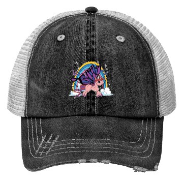 Discover Fantasy animal rainbow butterfly unicorn Trucker Hats