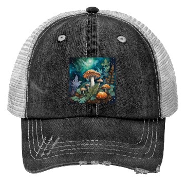 Discover Full Moon Mushroom Nature Trucker Hats