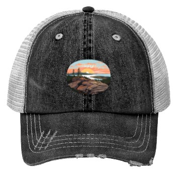 Discover Cadillac Mountain Sunrise Trucker Hats