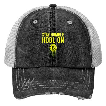 Discover Funny Bitcoin Logo Trucker Hats - Stay Humble, Hodl On