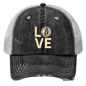 Discover Modern Bitcoin Love Design Trucker Hats