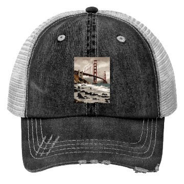 Discover Golden Gate Bridge California Trucker Hats, Golden Gate