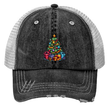 Discover Christmas tree Trucker Hats