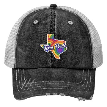 Discover Rainbow Map Texas Design for proud LGBT+ Texans Trucker Hats