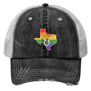 Discover Gay Love Texas Map Design for proud LGBT+ Texans Trucker Hats