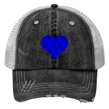 Discover Blue Cute Heart Icon Trucker Hats