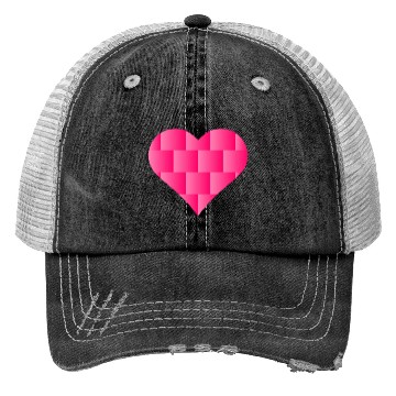 Discover Pink Cute Heart Icon Trucker Hats