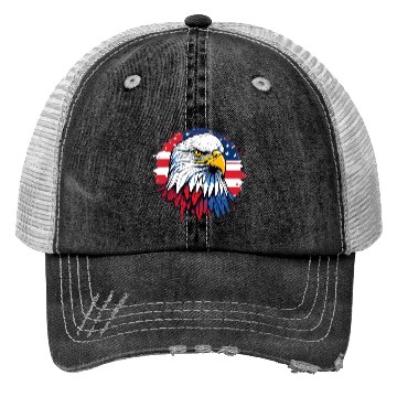 Discover American flag and majestic eagle Trucker Hats