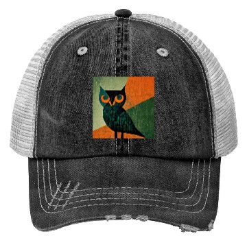 Discover Mod Owl: Orange Beak Owl Trucker Hats