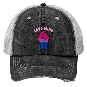 Discover Love Wins Bisexual Pride Fist for Equality Trucker Hats