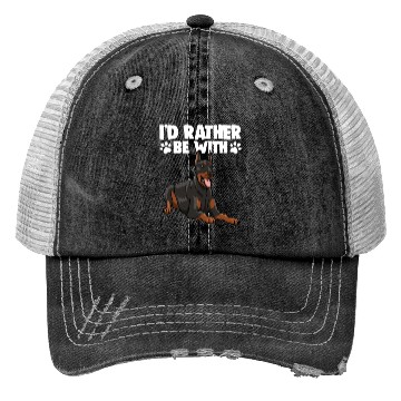 Discover I'd Rather Be With Doberman Trucker Hats