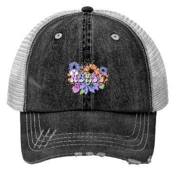 Discover Emergency Nurse flowers Trucker Hats