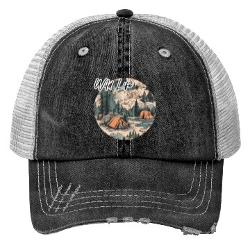 Discover Wild Life / Forest / Camping / Tent / Tree / River Trucker Hats