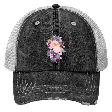 Discover Composition of water lilies, hydrangeas & succulen Trucker Hats