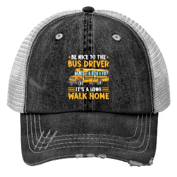 Discover Back To School Funny School Bus Driver Trucker Hats