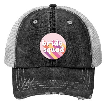 Discover Bride Squad Pink Rainbow Trucker Hats
