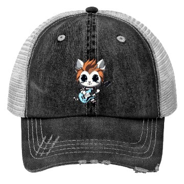 Discover Chibi Zebra Playing Electric Guitar Trucker Hats