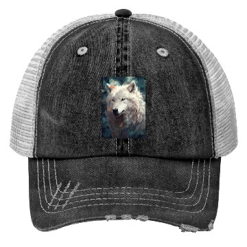 Discover white wolf Trucker Hats