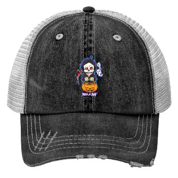 Discover Halloween Pocket Chibi Grim Reaper Trick or Treat Trucker Hats