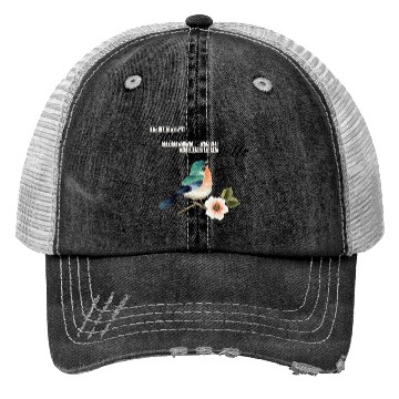 Discover written embroidery looking bird Trucker Hats