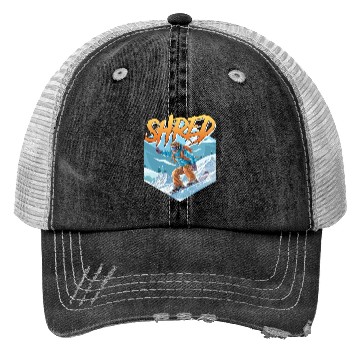 Discover Snowboarding SHRED Snowboarder Freestyle Trucker Hats