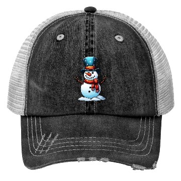 Discover Snowman / Winter / Snowflake / White / Frosti Trucker Hats